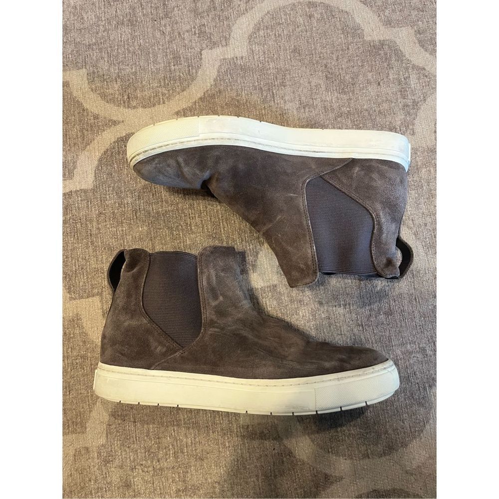 Vince Gray Suede Chelsea Sneaker Booties